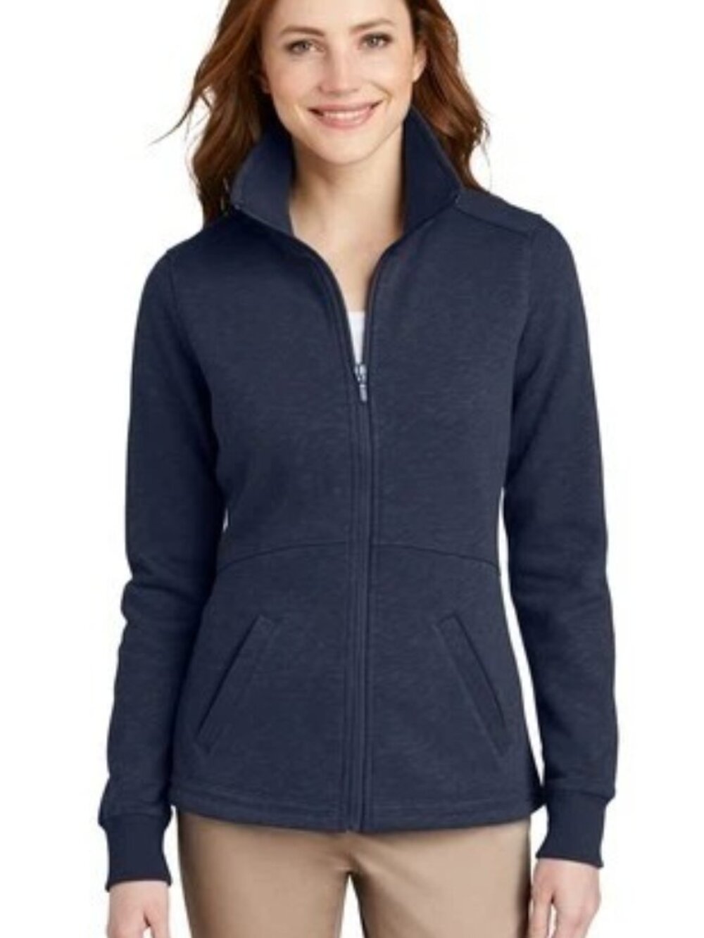 NEW Port Authority L293 Ladies SIZE 3XLARGE Slub Fleece Full-Zip Jacket NAVY
